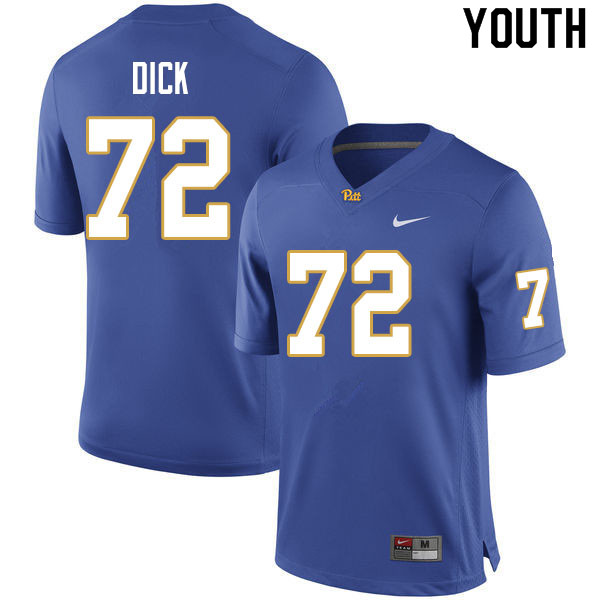 2019 Youth #62 Liam Dick Pitt Panthers College Football Jerseys Sale-Royal